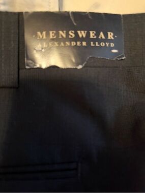 Men’s Alexander Lloyd Dark Gray Pleated Dress Pants Black 54X32